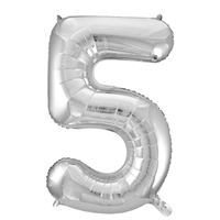 Folieballon  - Sølv 86 cm. 1 stk. Nr. 5